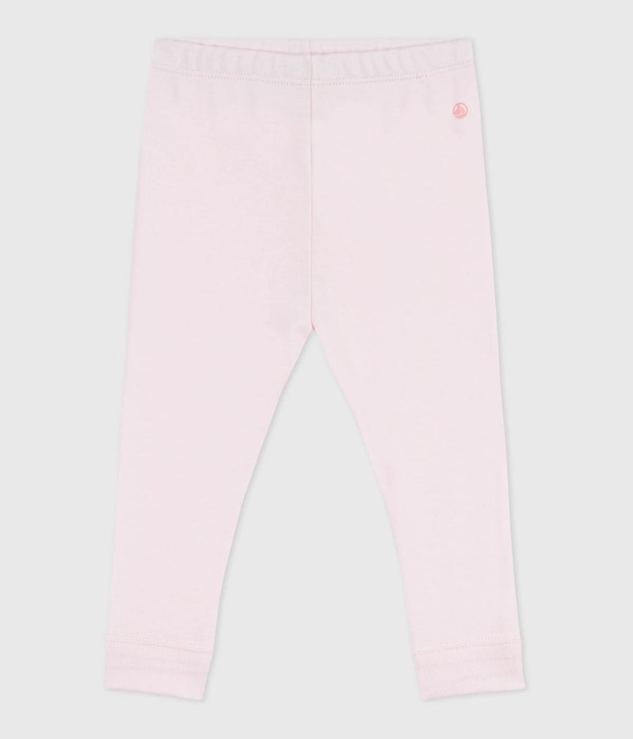 Petit Bateau Solid Cotton Leggings - Pink