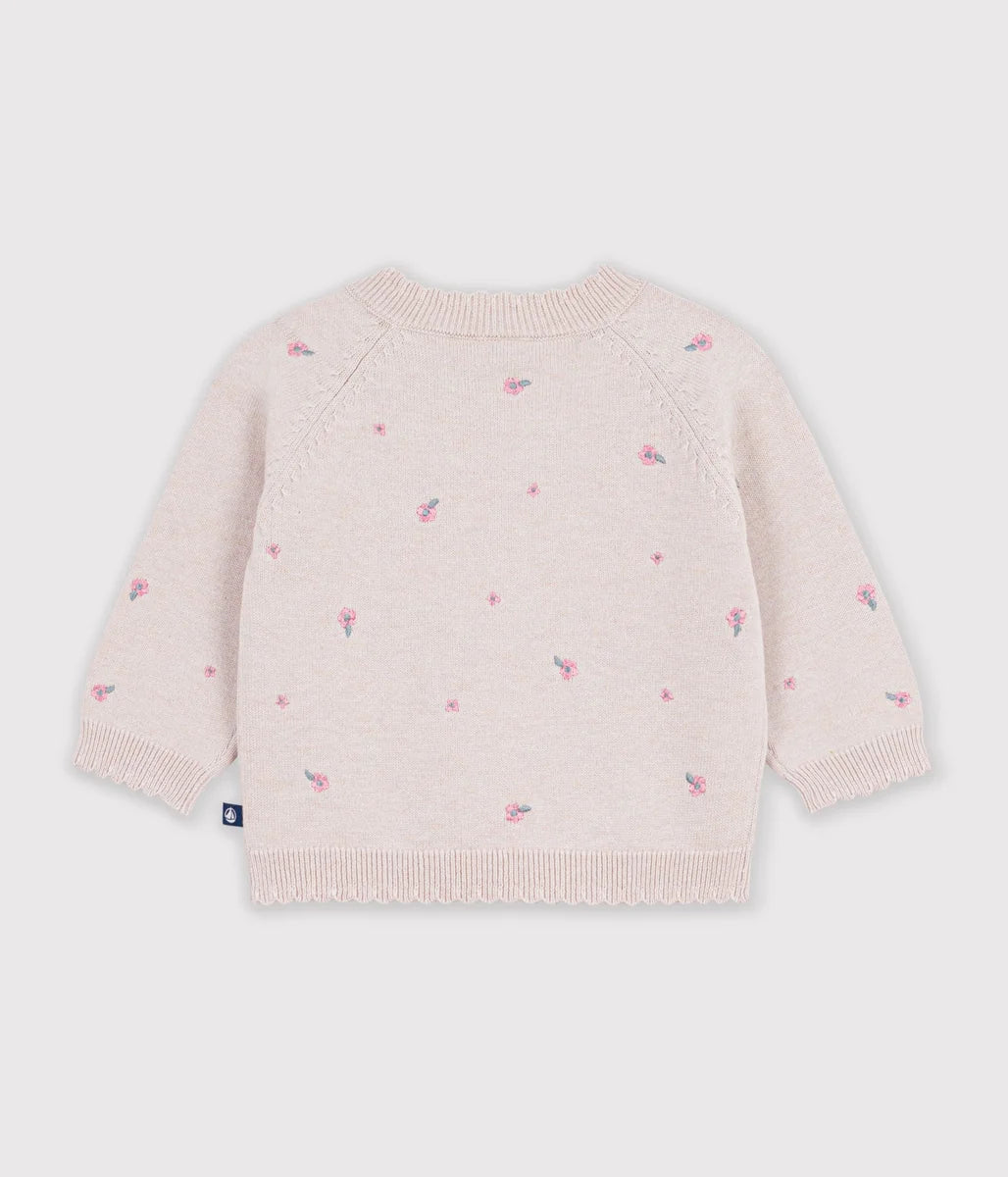 Petit Bateau  Wool &amp; Cotton Knitted Envelope Jumper For Girls