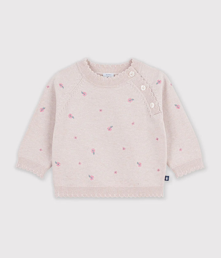 Petit Bateau  Wool &amp; Cotton Knitted Envelope Jumper For Girls
