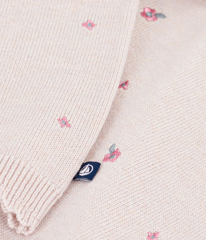 Petit Bateau  Wool &amp; Cotton Knitted Envelope Jumper For Girls