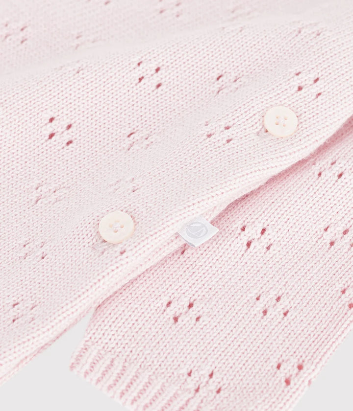 Petit Bateau Baby Girl Wool Jumpsuit With Printed Collar
