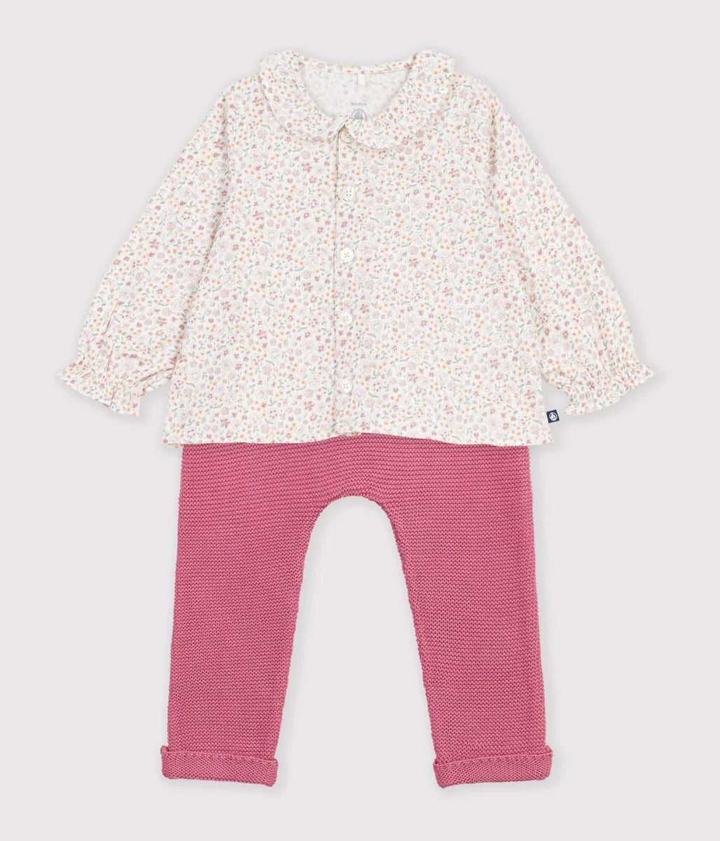 Petit Bateau Baby Girl Printed Outfit Set 2 - Piece
