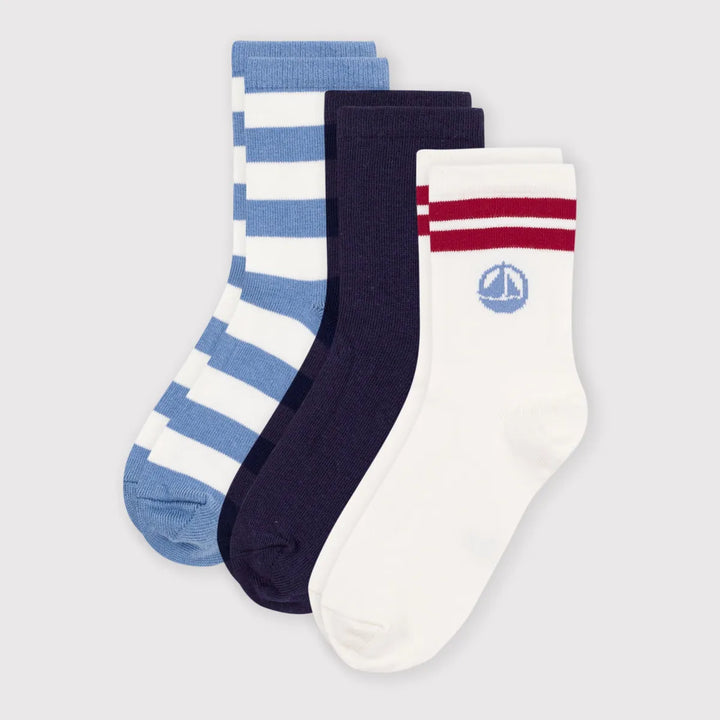 Petit Bateau Boys Jersey Socks 3-Pack