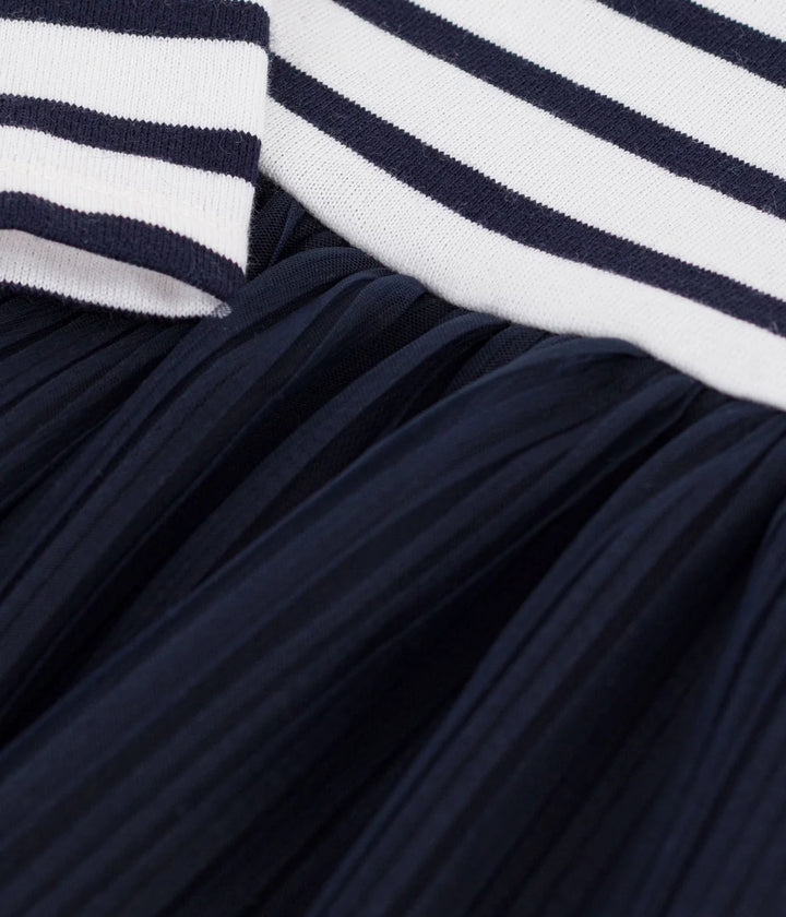 Petit Bateau Baby Girls’ Striped Dress with Tulle Skirt