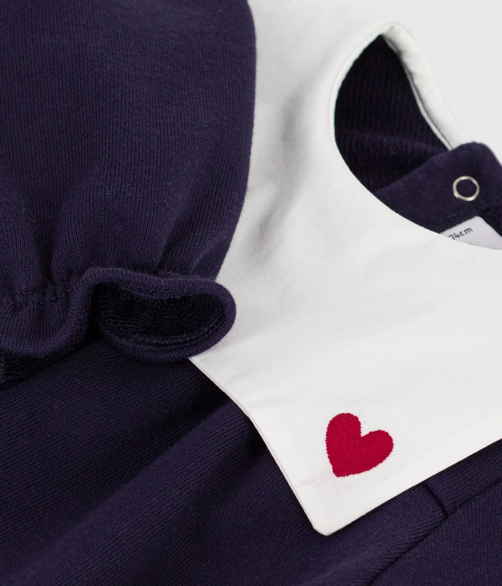 Petit Bateau Baby Girls’ Cotton Romper with Sailor Collar