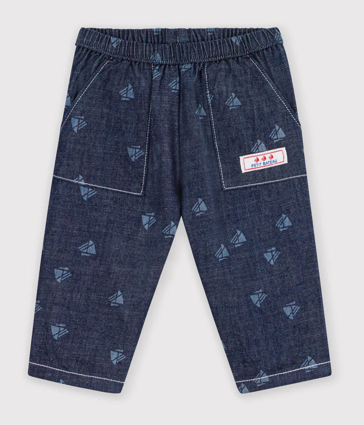 Petit Bateau Baby Boy Boat Printed Denim
