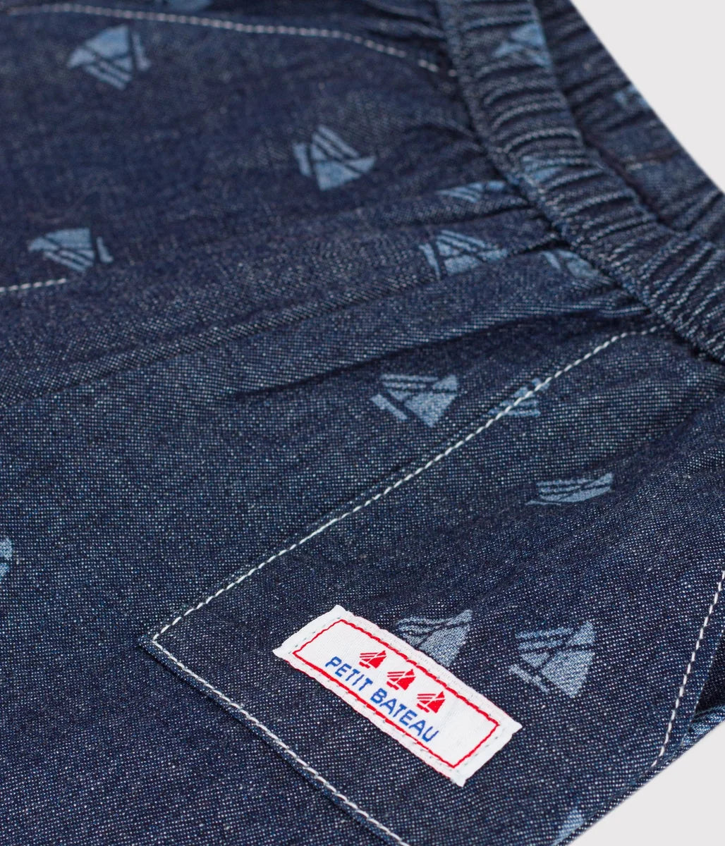 Petit Bateau Baby Boy Boat Printed Denim