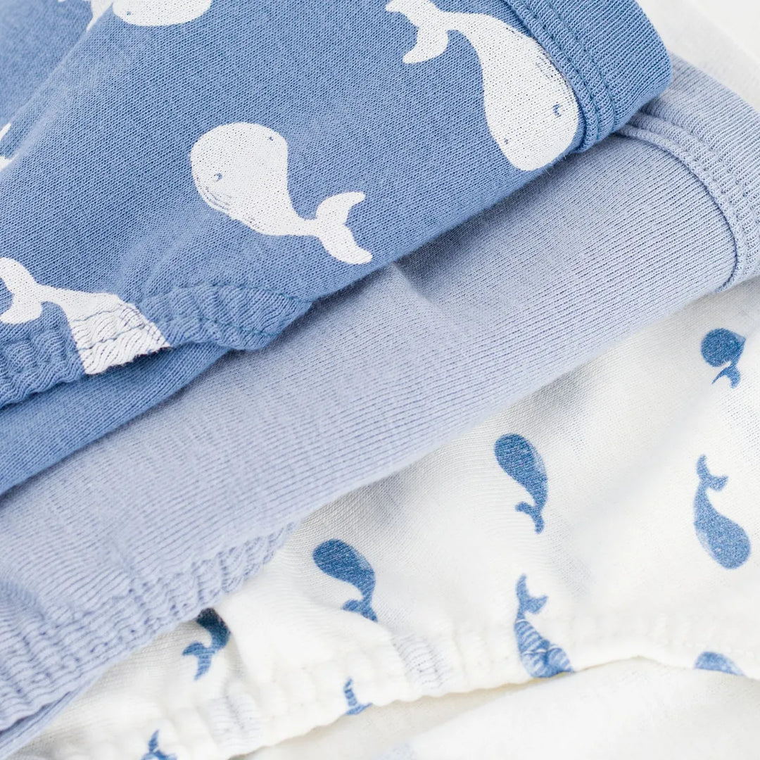 Petit Bateau Boys’ Pack of 3 Cotton Whale-Print Briefs