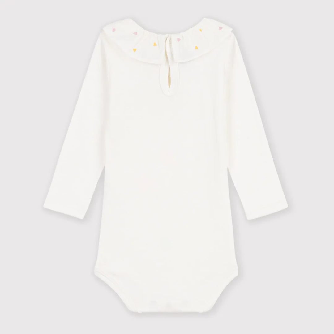 Petit Bateau Baby Girl Ribbed Cotton Daywear Bodysuit