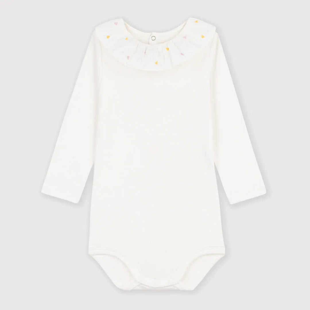 Petit Bateau Baby Girl Ribbed Cotton Daywear Bodysuit