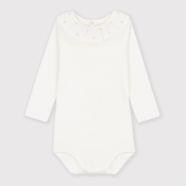 Petit Bateau Baby Girl Ribbed Cotton Daywear Bodysuit