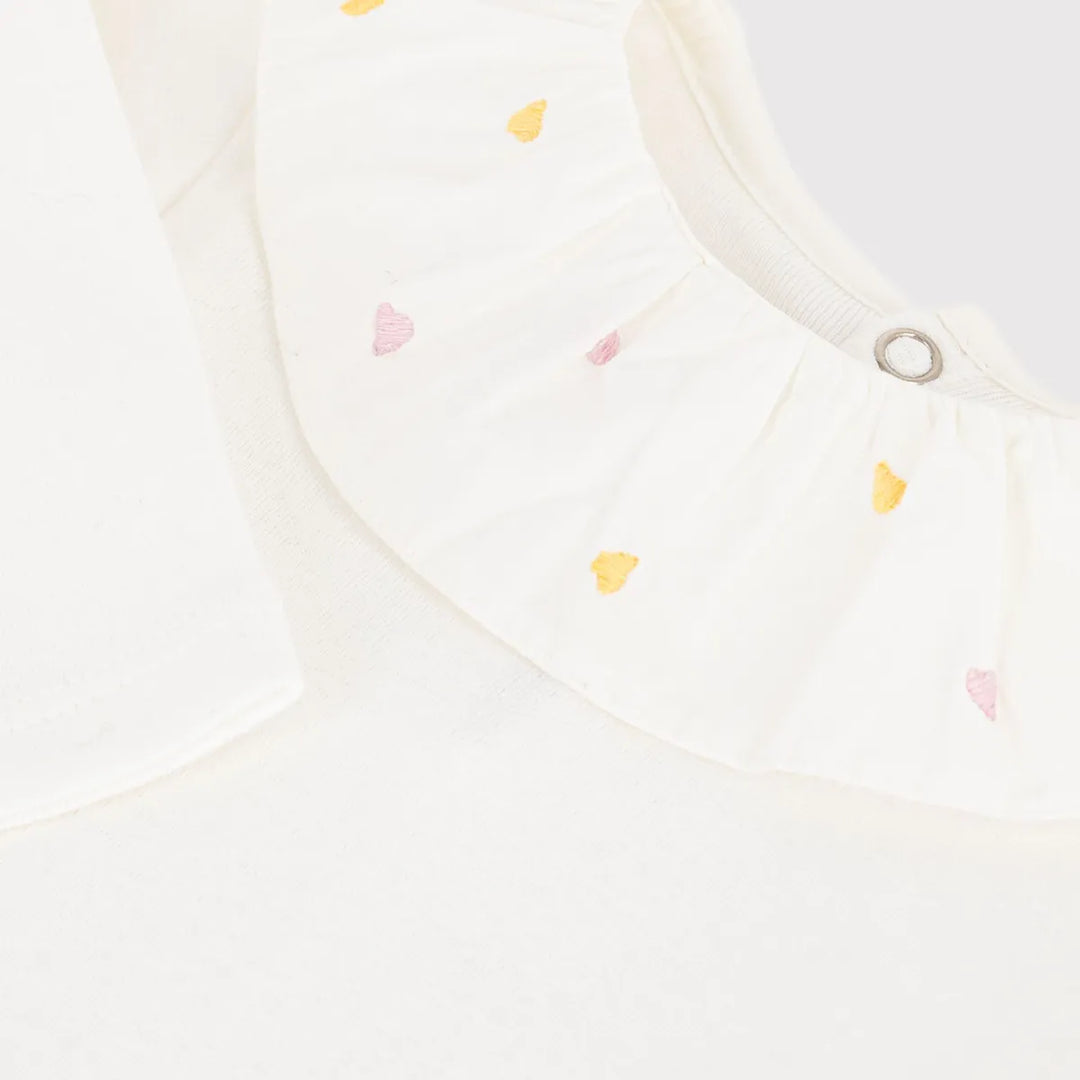 Petit Bateau Baby Girl Ribbed Cotton Daywear Bodysuit