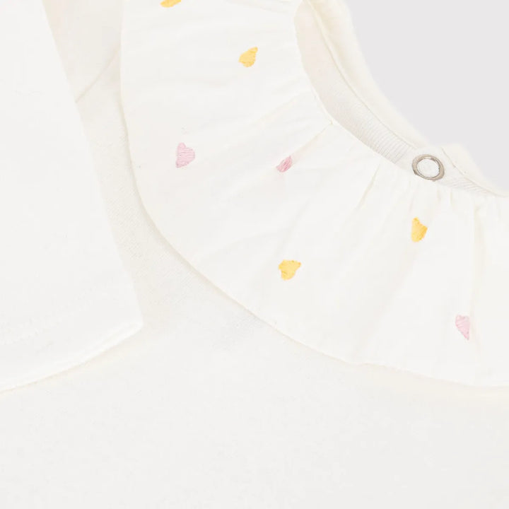 Petit Bateau Baby Girl Ribbed Cotton Daywear Bodysuit