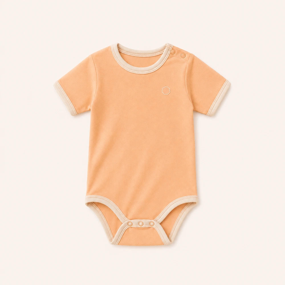 Faura Unisex Banana Cotton First Day Onesie - Peach