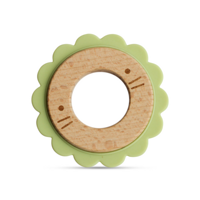 Little Rawr Wood + Silicone Disc Teether- Lion