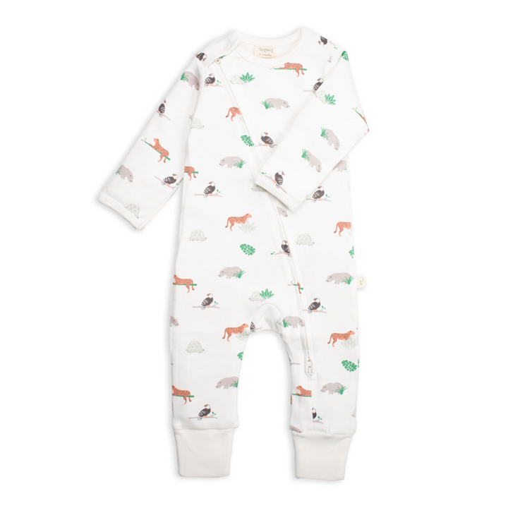 Tiny Twig Long Sleeve Zipsuit - Animal Kingdom