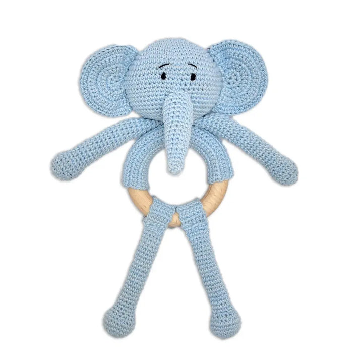 Happy Threads Tiny Trunkies Crochet Baby Rattle Toy – Handmade with Love, Crafted for Cuddles