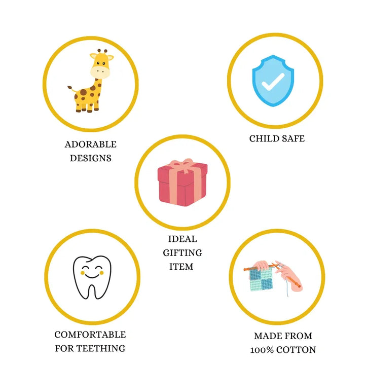 Happy Threads Giraffe Giggles Crochet Hand Rattle – Handmade Baby Toy &amp; Adorable Gift Idea