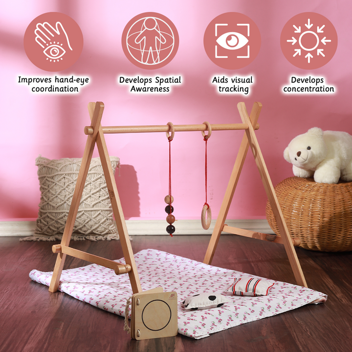 Ariro Wooden Baby Floor Gym &amp; Mobile