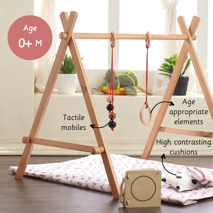 Ariro Wooden Baby Floor Gym &amp; Mobile