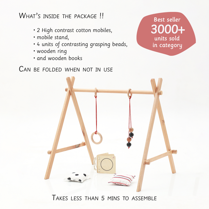 Ariro Wooden Baby Floor Gym &amp; Mobile