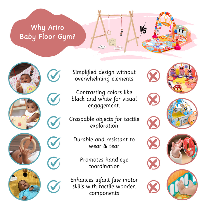 Ariro Wooden Baby Floor Gym &amp; Mobile