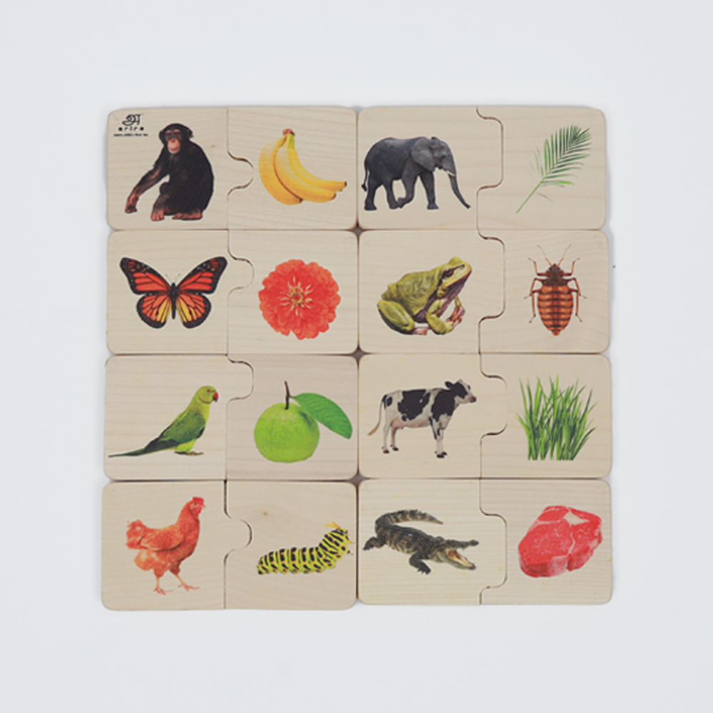 Ariro Wooden Chunky Puzzle- Feed The Animals