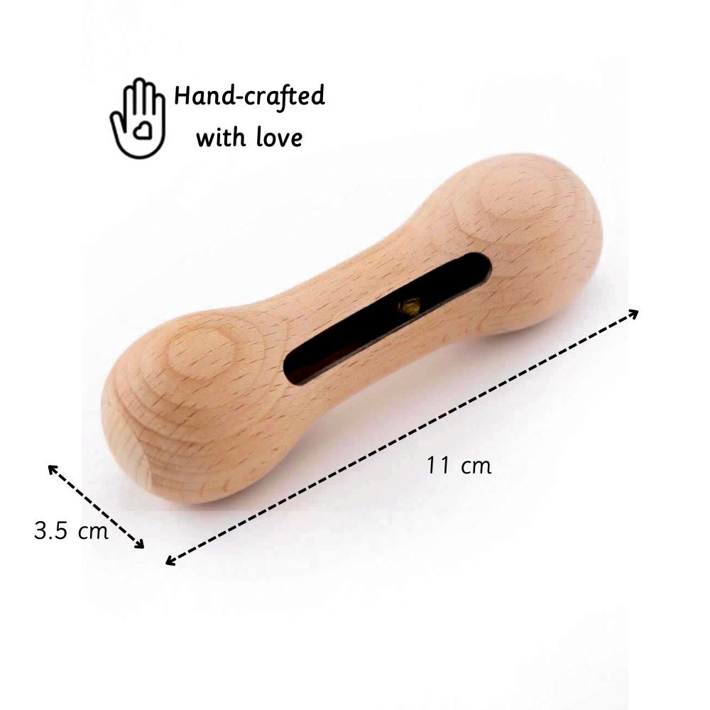 Ariro Wooden Rattle Dumbbell with Bell