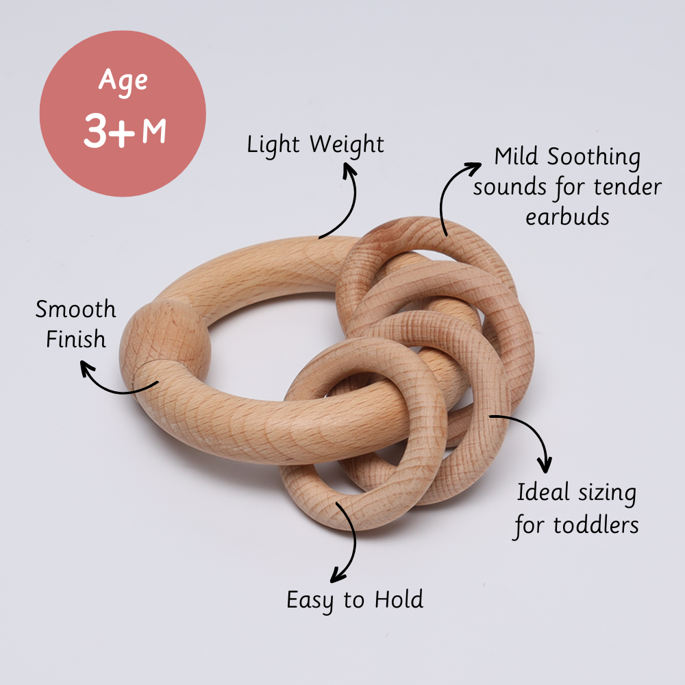 Ariro Wooden Rattle Circular Natural