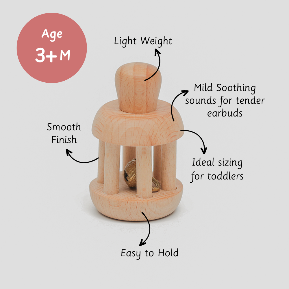 Ariro Wooden Bell Rattle