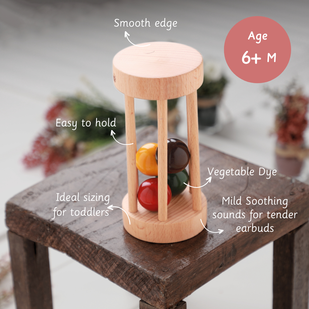 Ariro Wooden Rolling Rattle