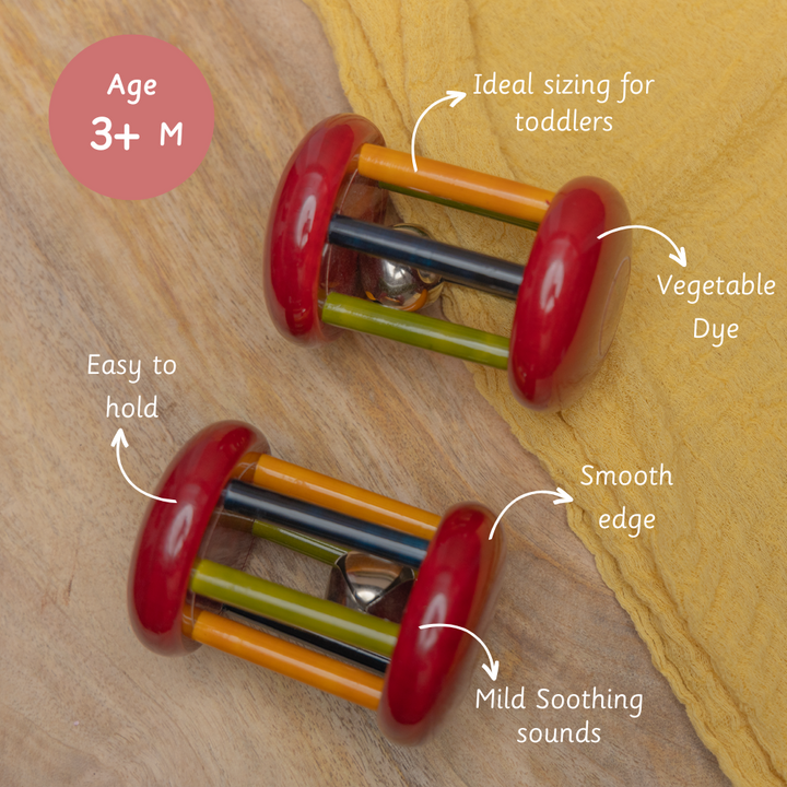 Ariro Wooden Rattle Small Tumbler Red