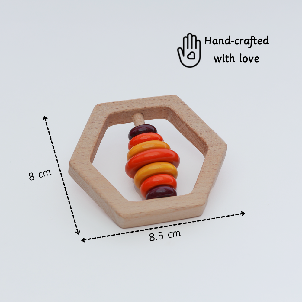 Ariro Wooden Rattle Hexagon