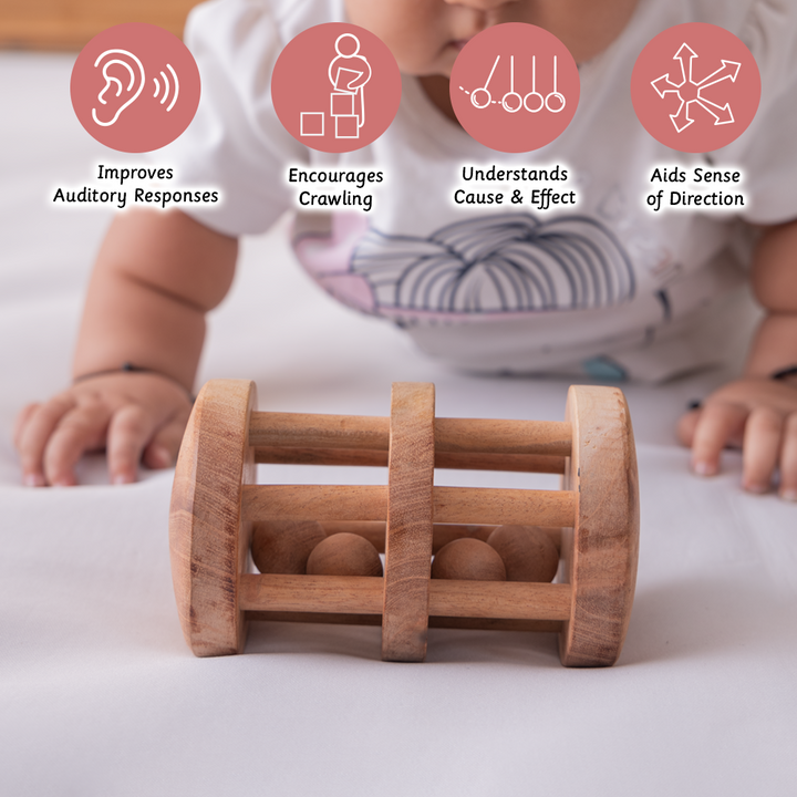 Ariro Neem Wood Rattle- Double Decker