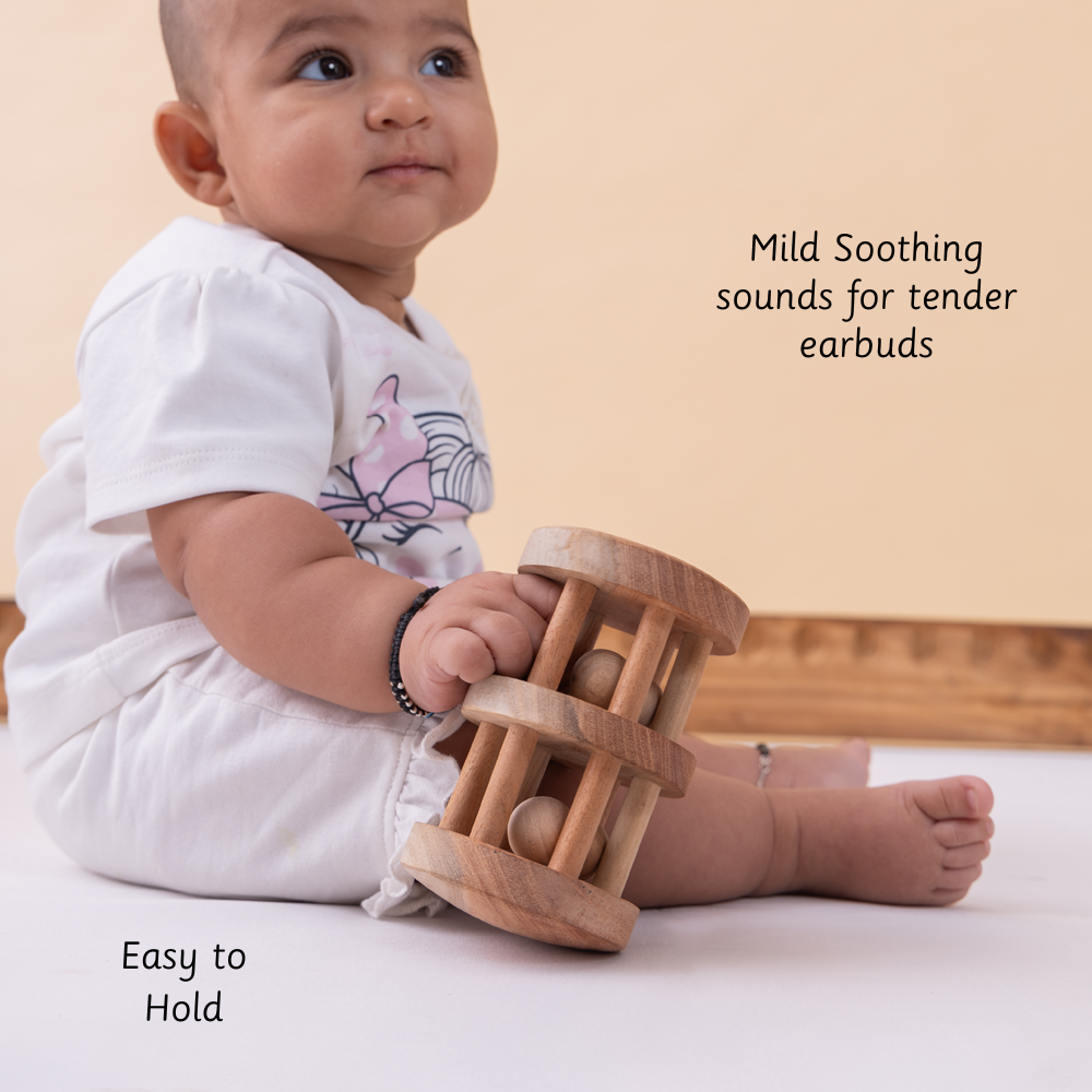 Ariro Neem Wood Rattle- Double Decker