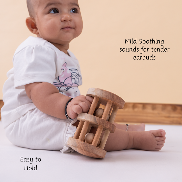 Ariro Neem Wood Rattle- Double Decker