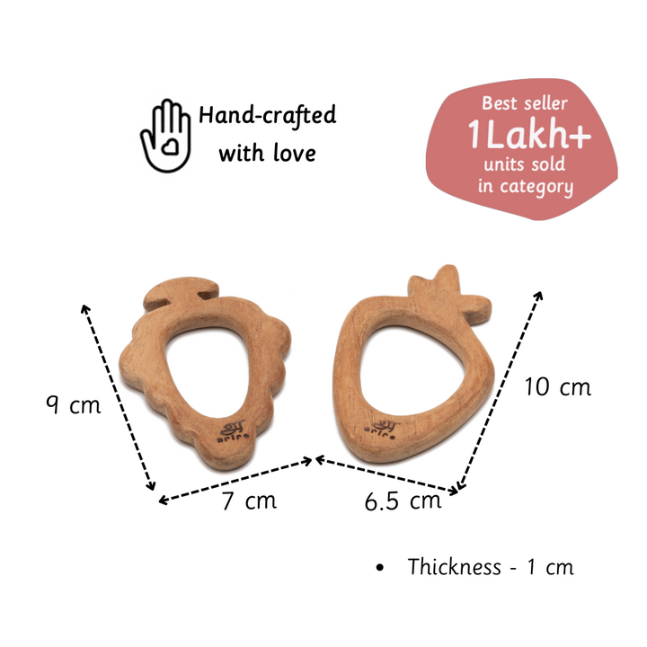 Ariro Wooden Teethers - Grape and Carrot