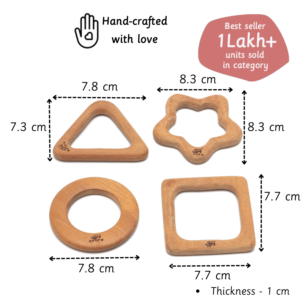 Ariro Wooden Teether - Shapes