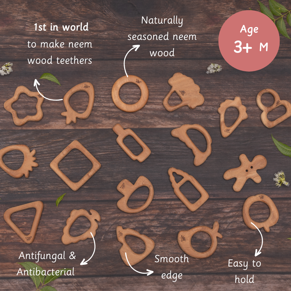 Ariro Wooden Teether - Shapes