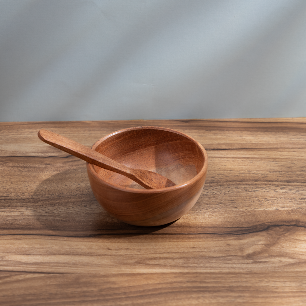 Ariro Neem Wood Bowl & Spoon