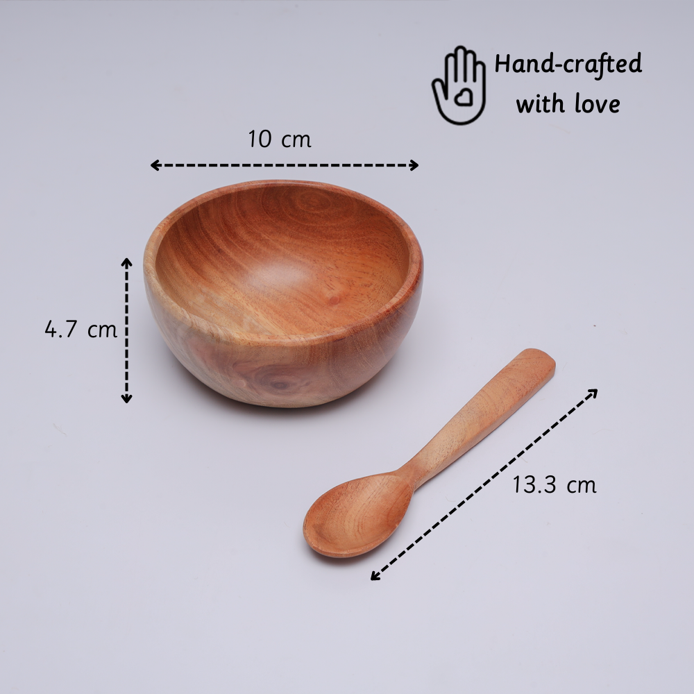 Ariro Neem Wood Bowl & Spoon