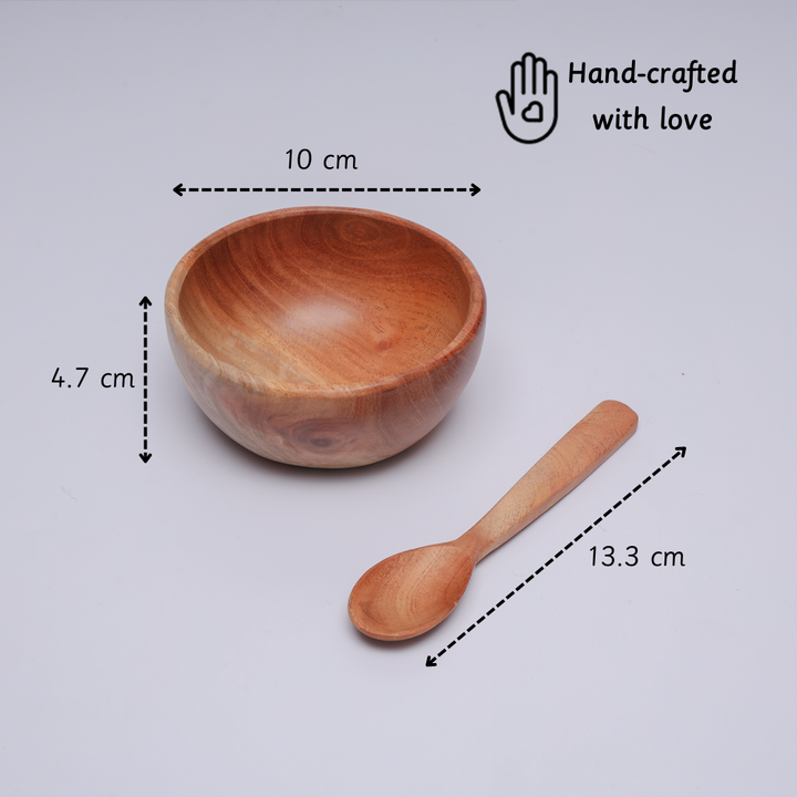 Ariro Neem Wood Bowl &amp; Spoon