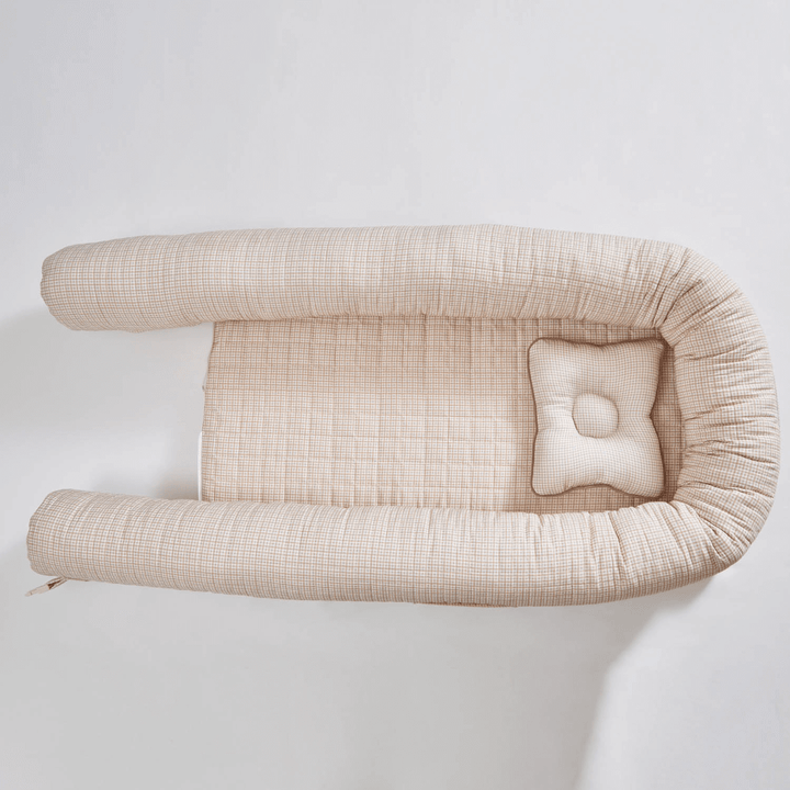 Annasimona Kids Checked Newborn Baby Nest - Brown