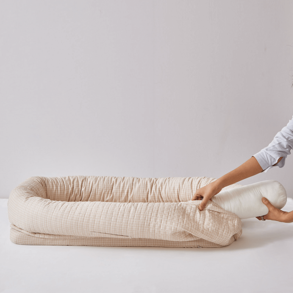 Annasimona Kids Checked Newborn Baby Nest - Brown