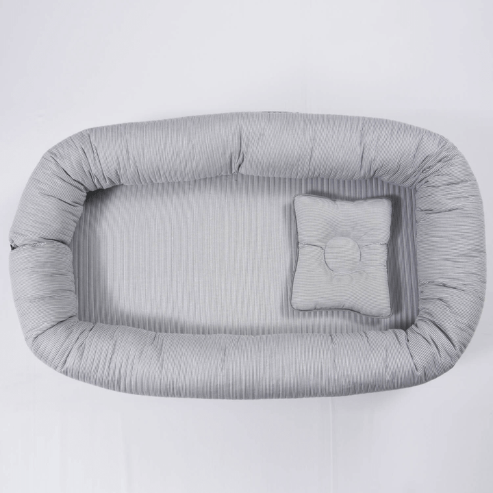 Annasimona Kids Striped Newborn Baby Nest - Grey