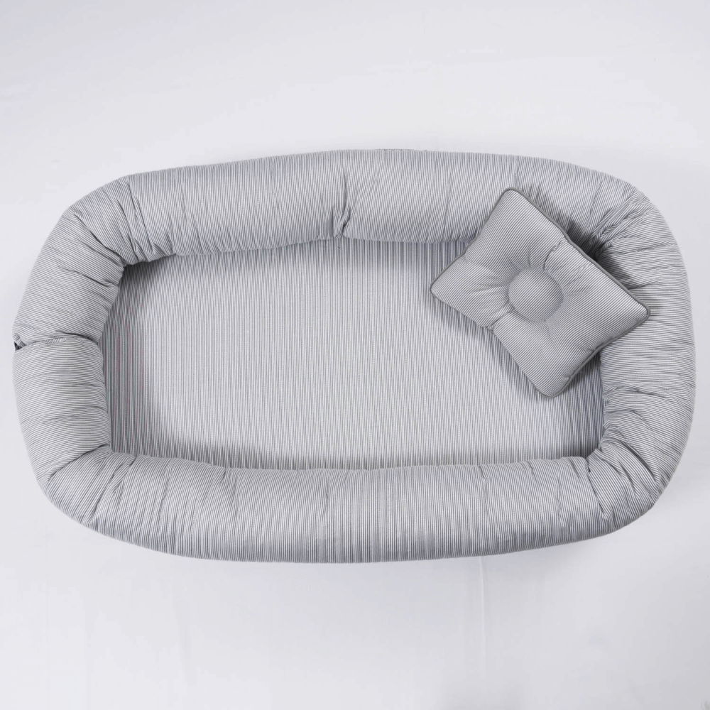 Annasimona Kids Striped Newborn Baby Nest - Grey