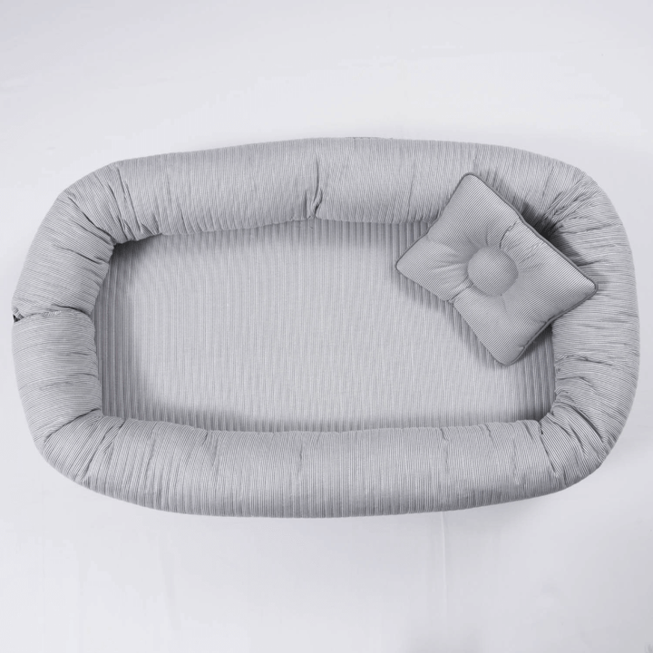 Annasimona Kids Striped Newborn Baby Nest - Grey