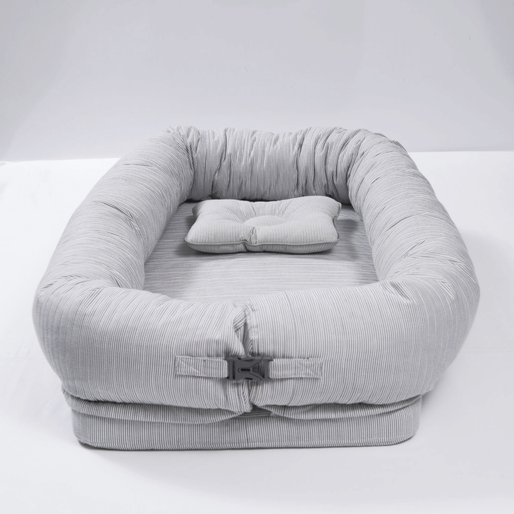 Annasimona Kids Striped Newborn Baby Nest - Grey