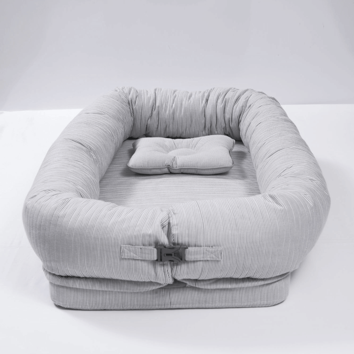 Annasimona Kids Striped Newborn Baby Nest - Grey