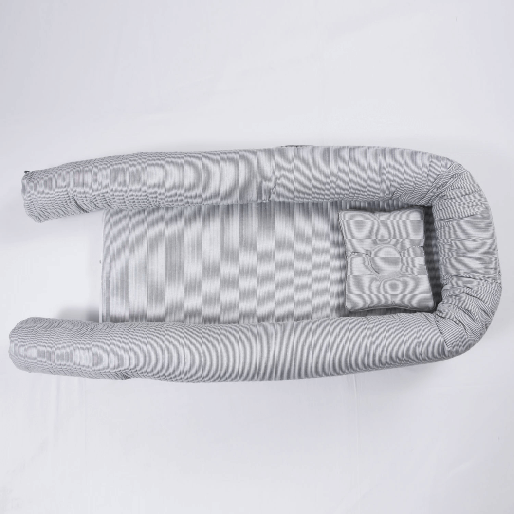 Annasimona Kids Striped Newborn Baby Nest - Grey